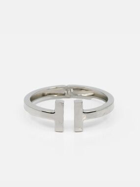 Designer-Inspired Polished Stainless Steel Hinged Statement T Cuff Bracelet